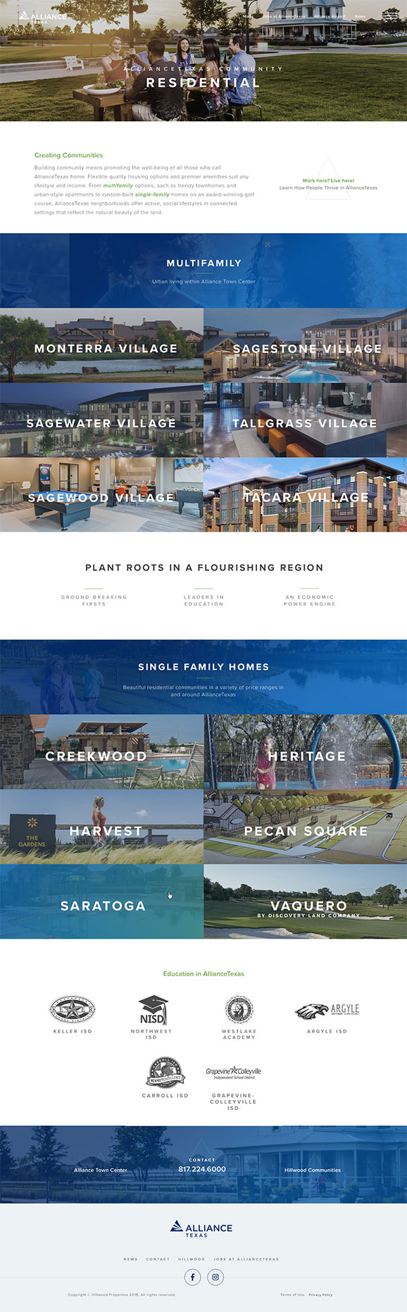 AllianceTexas Website Preview Residential Page