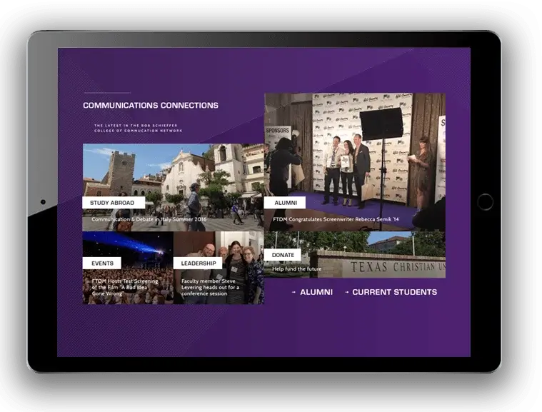 TCU College of Communication Tablet Showcase