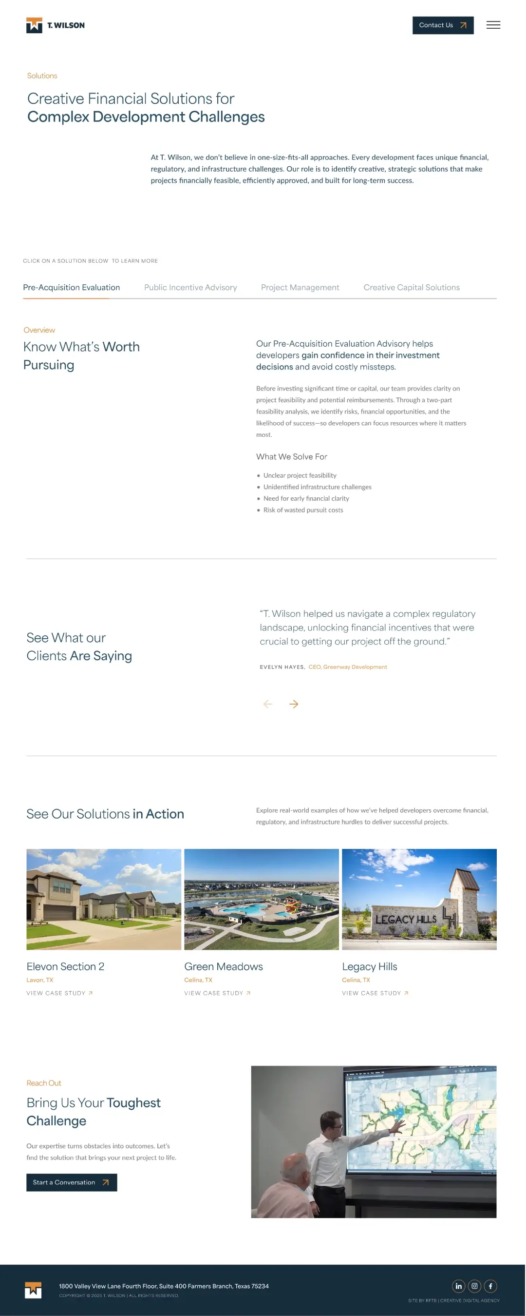 Crescent Website Preview Portfolio Page